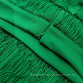 High Waist Stretch Sheath Green Fringe Pencil Tassel Girl Skirts